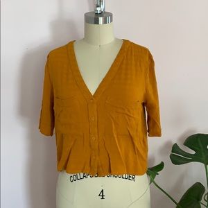 TOPSHOP mustard crop top